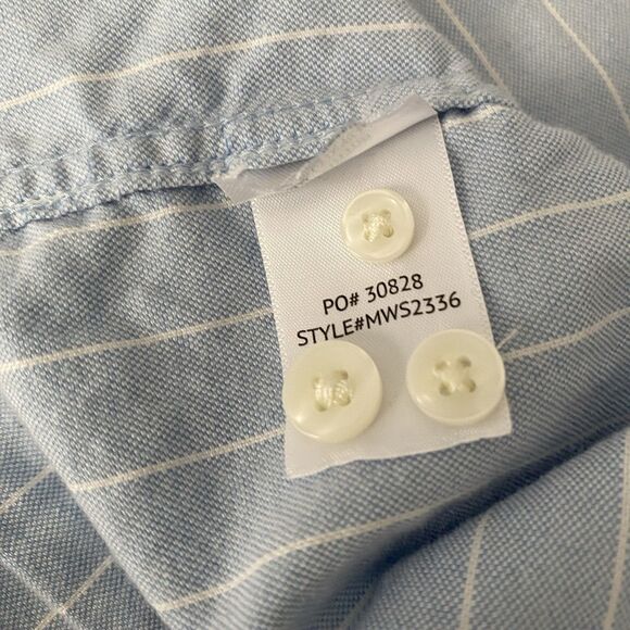 Faherty Mens XL Stretch Oxford Shirt 2.0 Blue White Striped Button Down Shirt - Picture 7 of 11